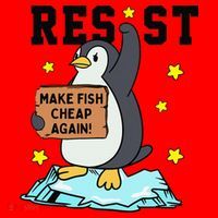 Resist Penguin Activism Graphic Make Fish Cheap Again Santa Hat thumb 1