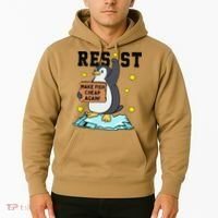 Resist Penguin Activism Graphic Make Fish Cheap Again Hoodie thumb 2