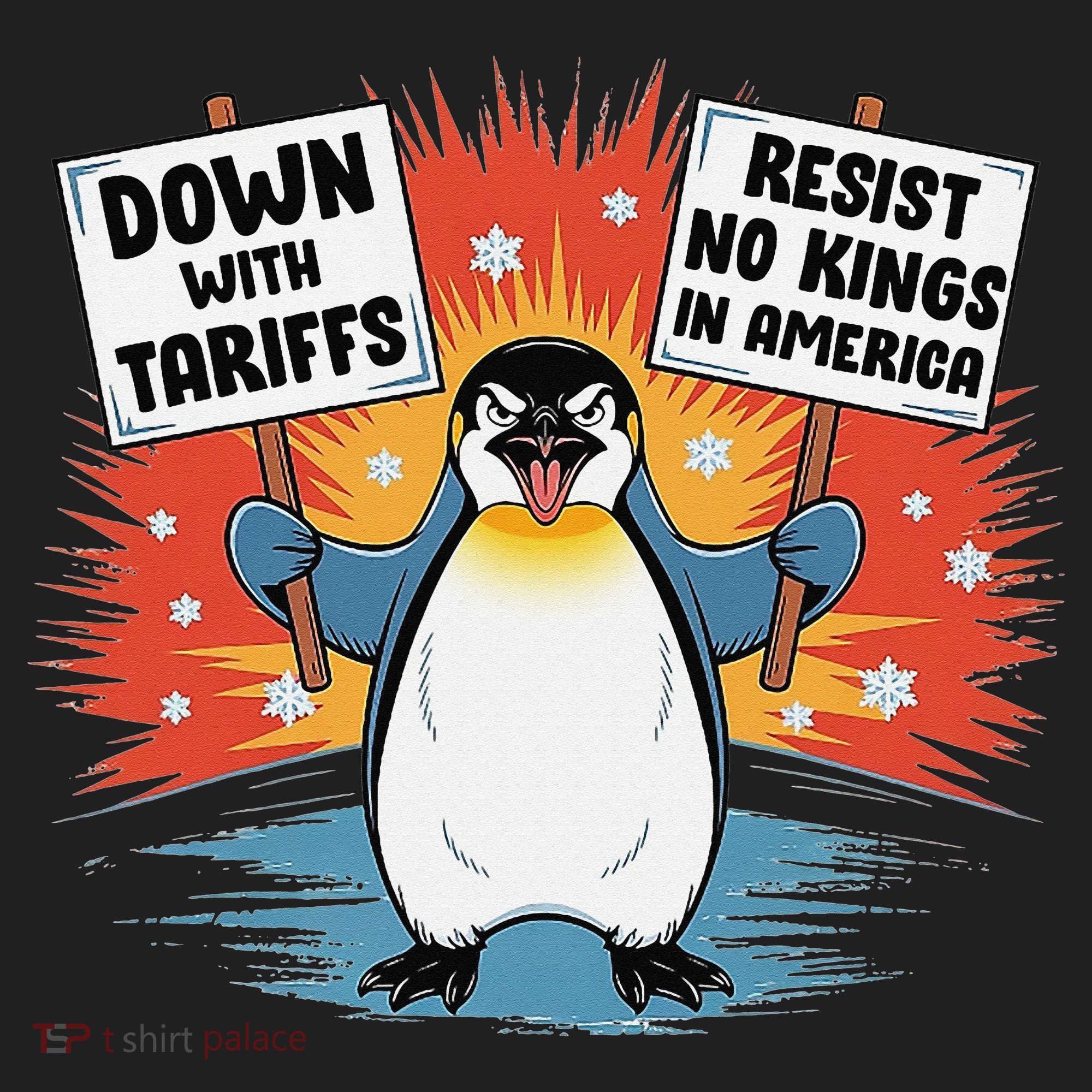 Resist Penguins Activism Funny Penguins Protest Tariffs Women's Sweatshirt