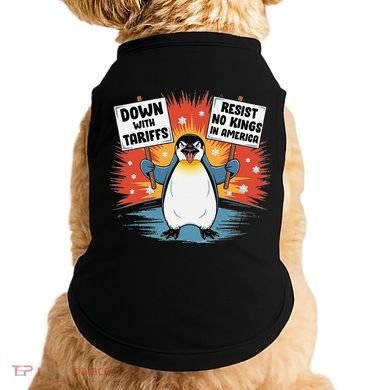 Resist Penguins Activism Funny Penguins Protest Tariffs Doggie Tank