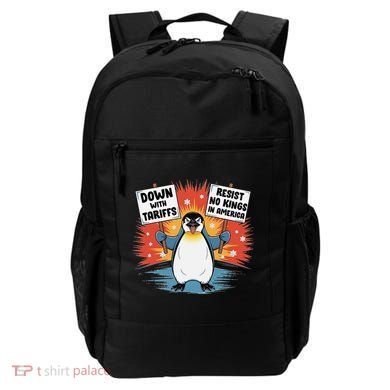 Resist Penguins Activism Funny Penguins Protest Tariffs Backpack