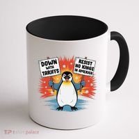 Resist Penguins Activism Funny Penguins Protest Tariffs Coffee Mug thumb 1