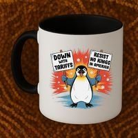Resist Penguins Activism Funny Penguins Protest Tariffs Coffee Mug thumb 2
