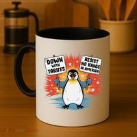 Resist Penguins Activism Funny Penguins Protest Tariffs Coffee Mug thumb 4