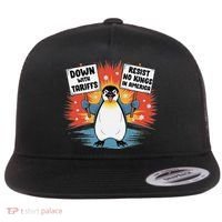 Resist Penguins Activism Funny Penguins Protest Tariffs Flat Bill Trucker Hat thumb 0