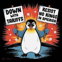 Resist Penguins Activism Funny Penguins Protest Tariffs Women's Hoodie thumb 2