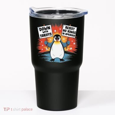 Resist Penguins Activism Funny Penguins Protest Tariffs Tumbler