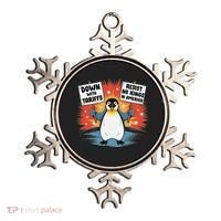 Resist Penguins Activism Funny Penguins Protest Tariffs Ornament thumb 0