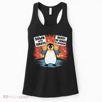Resist Penguins Activism Funny Penguins Protest Tariffs Women's Tank Top thumb 0