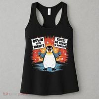 Resist Penguins Activism Funny Penguins Protest Tariffs Women's Tank Top thumb 3