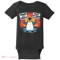 Resist Penguins Activism Funny Penguins Protest Tariffs Baby Bodysuit thumb 0