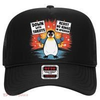 Resist Penguins Activism Funny Penguins Protest Tariffs Hat thumb 0