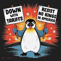 Resist Penguins Activism Funny Penguins Protest Tariffs Hat thumb 2