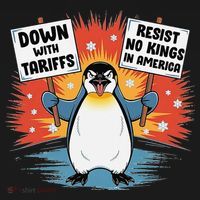 Resist Penguins Activism Funny Penguins Protest Tariffs Toddler Hoodie thumb 2