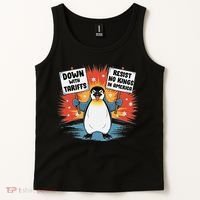 Resist Penguins Activism Funny Penguins Protest Tariffs Tank Top thumb 2