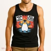 Resist Penguins Activism Funny Penguins Protest Tariffs Tank Top thumb 3