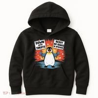 Resist Penguins Activism Funny Penguins Protest Tariffs Kids Hoodie thumb 0