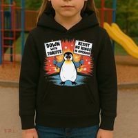 Resist Penguins Activism Funny Penguins Protest Tariffs Kids Hoodie thumb 3