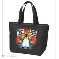 Resist Penguins Activism Funny Penguins Protest Tariffs Tote Bag thumb 3