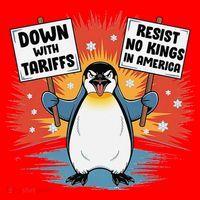 Resist Penguins Activism Funny Penguins Protest Tariffs Santa Hat thumb 1