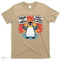 Resist Penguins Activism Funny Penguins Protest Tariffs T-Shirt thumb 0