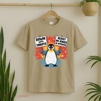 Resist Penguins Activism Funny Penguins Protest Tariffs T-Shirt thumb 2