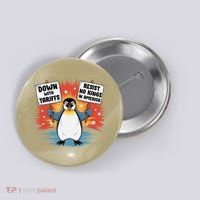Resist Penguins Activism Funny Penguins Protest Tariffs Button thumb 0