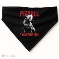 Realistic Pitbull A Warrior Dog USA-Made Doggie Bandana thumb 0