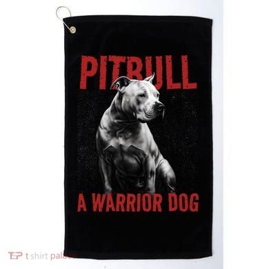 Realistic Pitbull A Warrior Dog Golf Towel