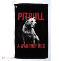 Realistic Pitbull A Warrior Dog Golf Towel thumb 0