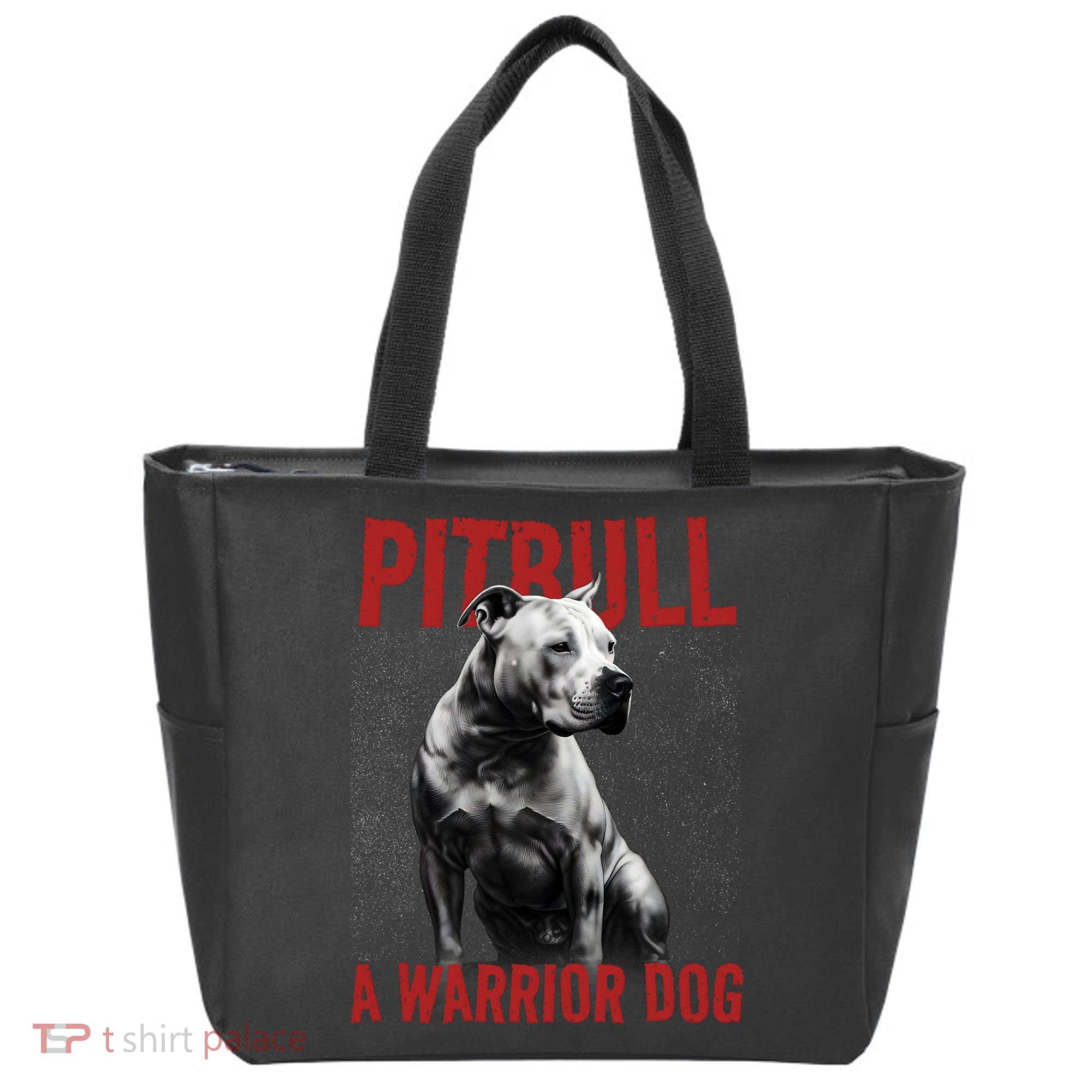 Realistic Pitbull A Warrior Dog Tote Bag