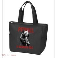 Realistic Pitbull A Warrior Dog Tote Bag thumb 3
