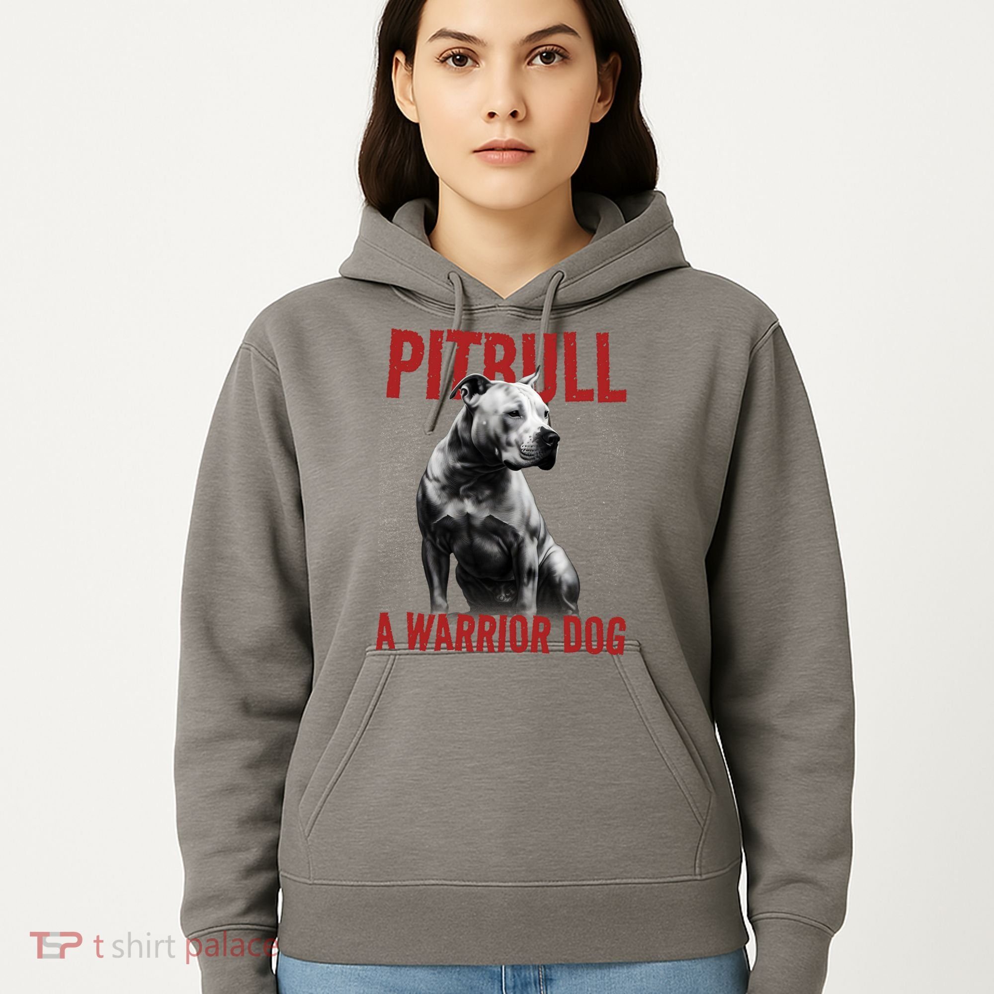Realistic Pitbull A Warrior Dog Hoodie