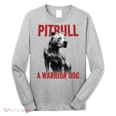 Realistic Pitbull A Warrior Dog Long Sleeve Shirt