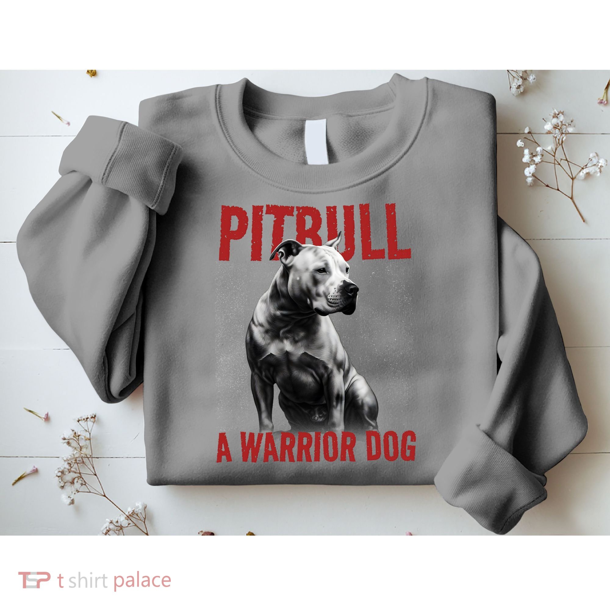 Realistic Pitbull A Warrior Dog Sweatshirt