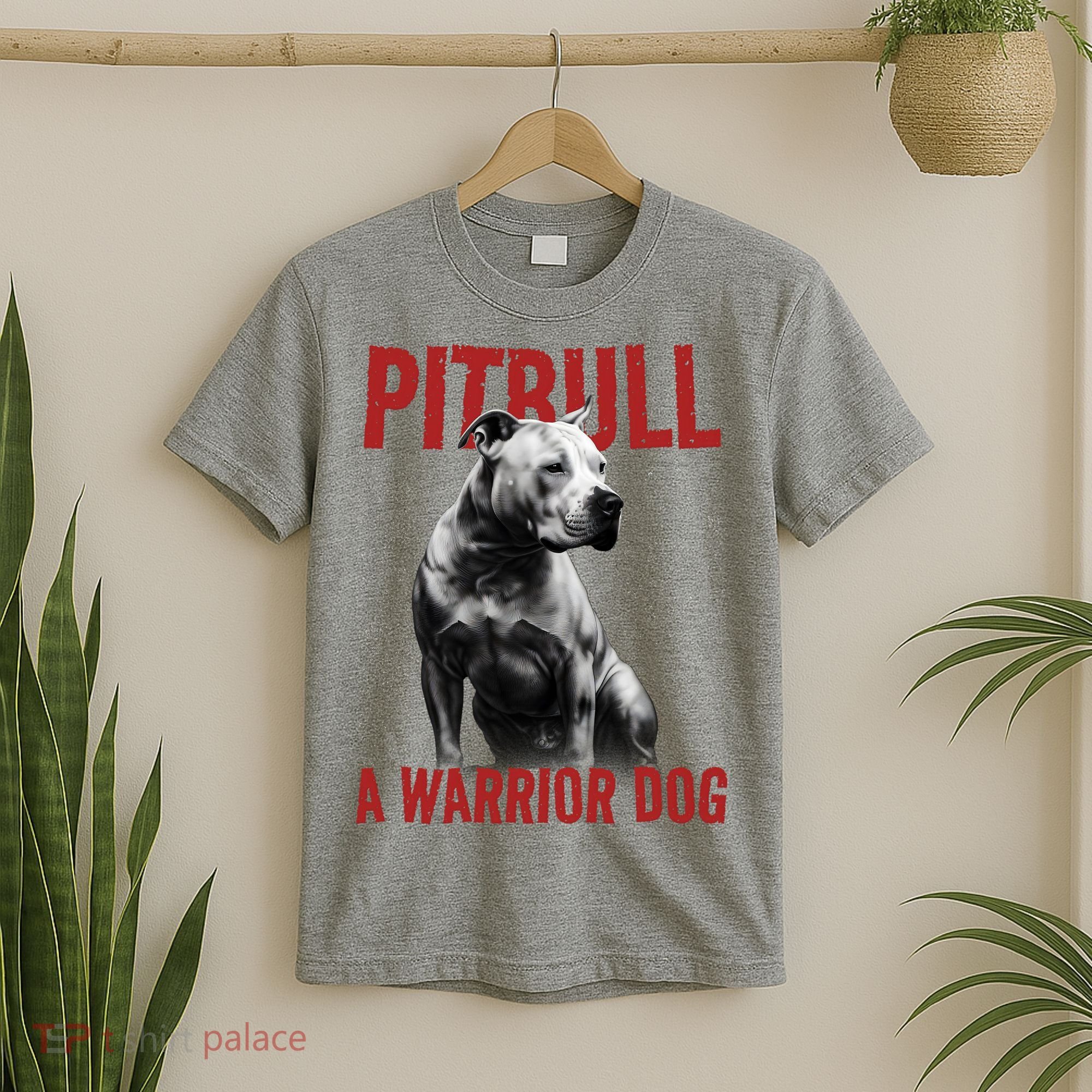 Realistic Pitbull A Warrior Dog T-Shirt
