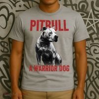 Realistic Pitbull A Warrior Dog T-Shirt thumb 3