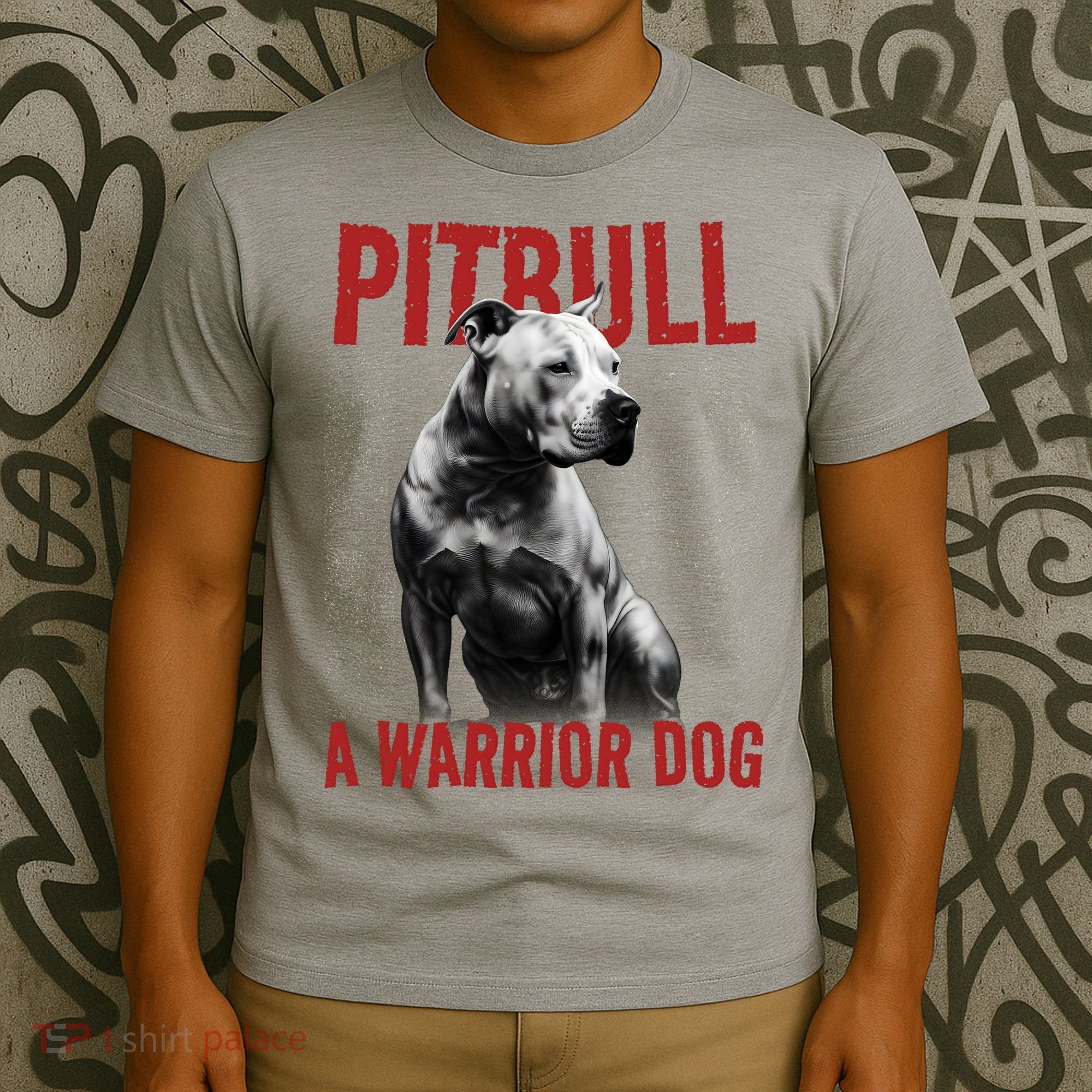 Realistic Pitbull A Warrior Dog T-Shirt