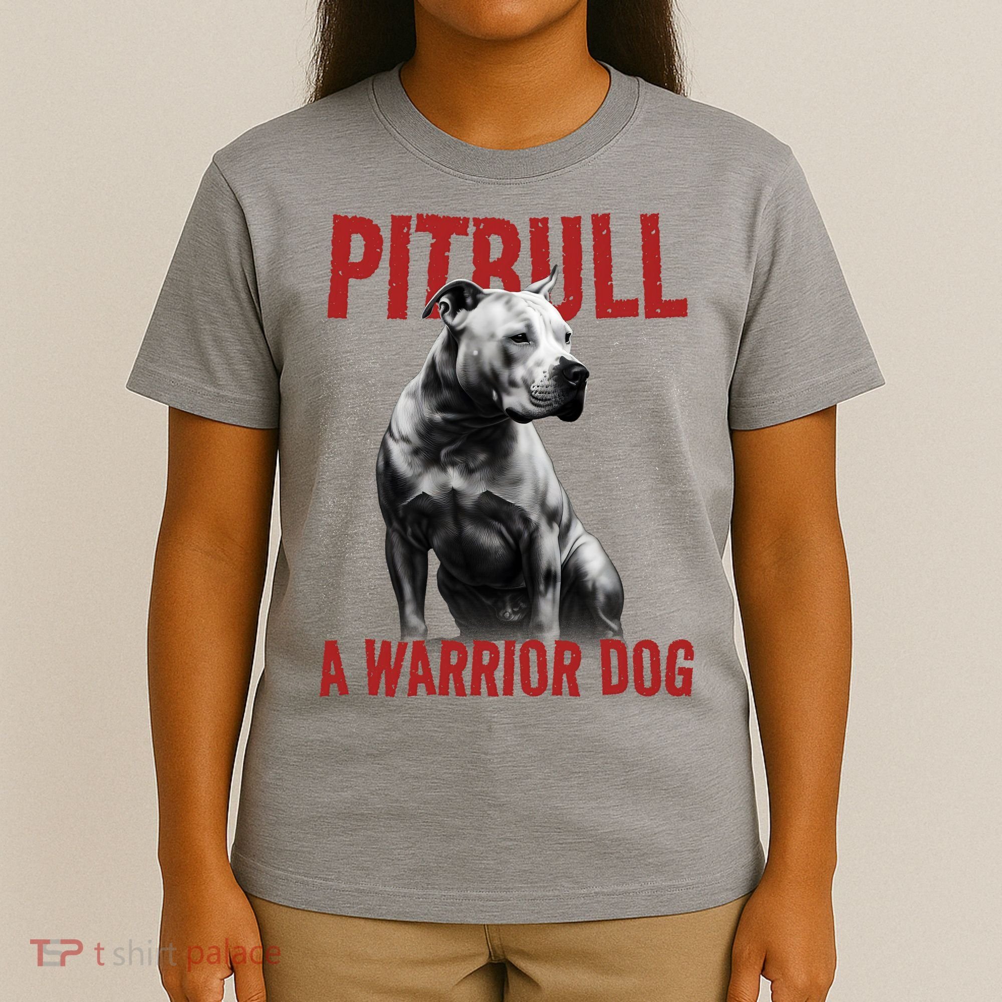 Realistic Pitbull A Warrior Dog T-Shirt