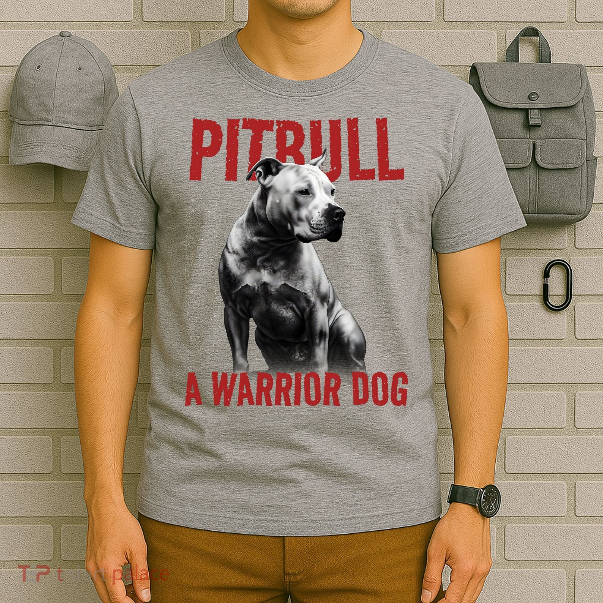 Realistic Pitbull A Warrior Dog T-Shirt