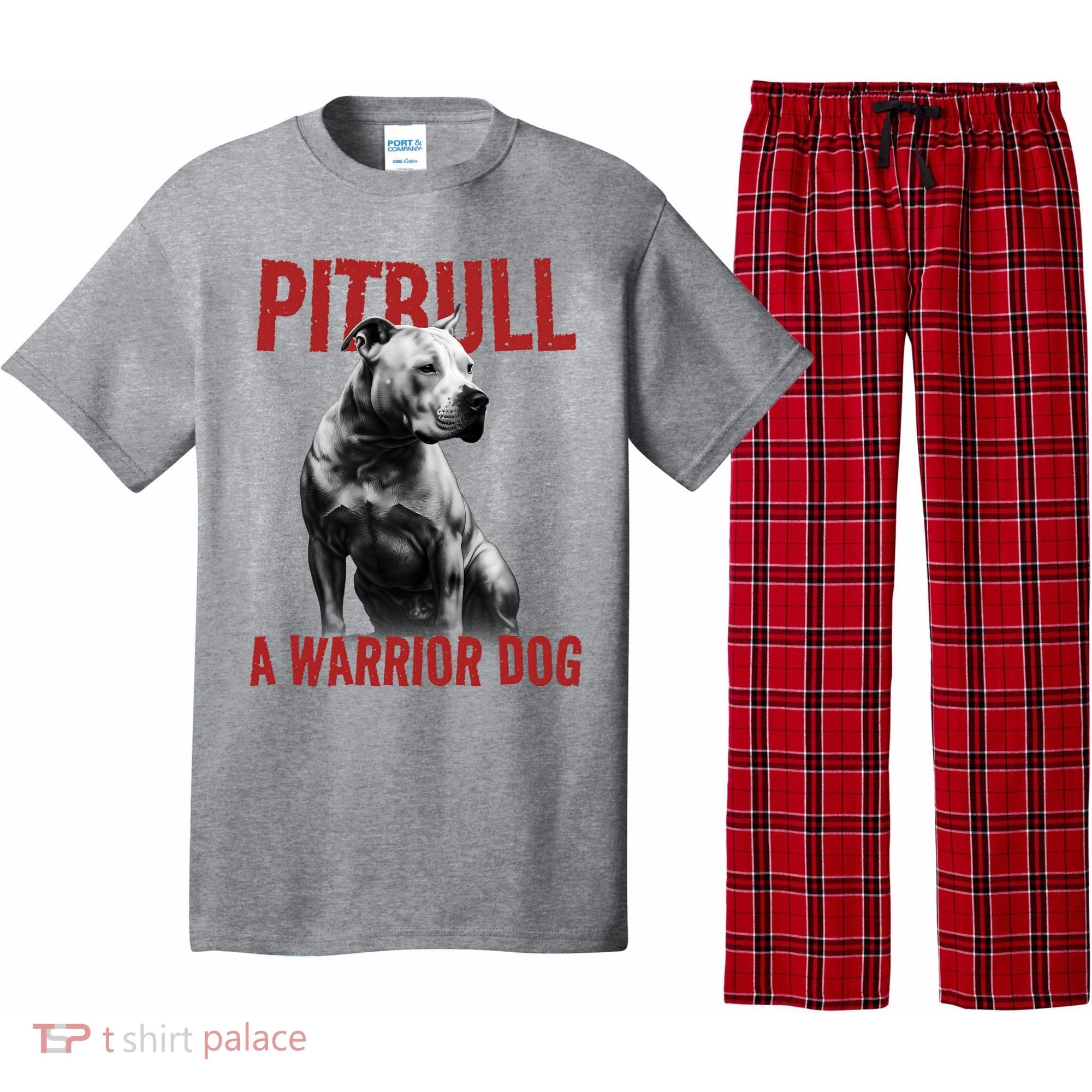 Realistic Pitbull A Warrior Dog Pajama Set