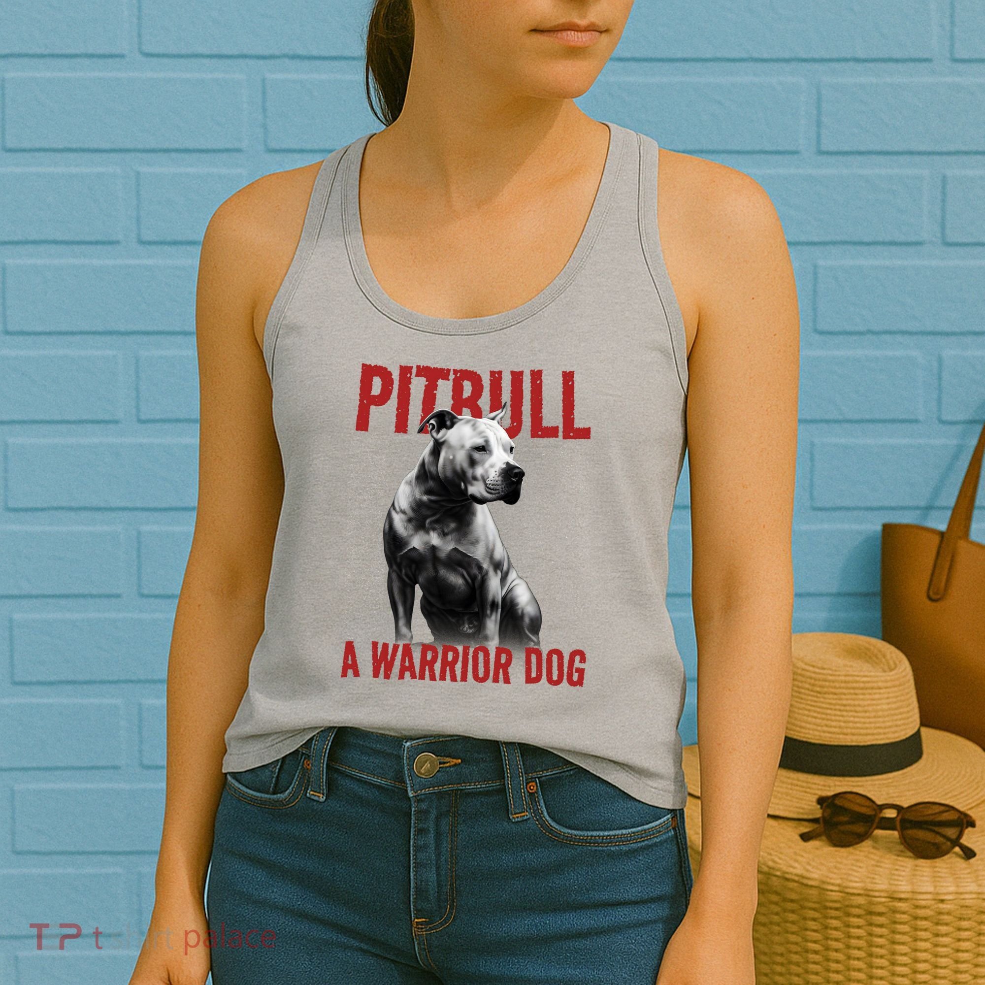 Realistic Pitbull A Warrior Dog Women's Tank Top