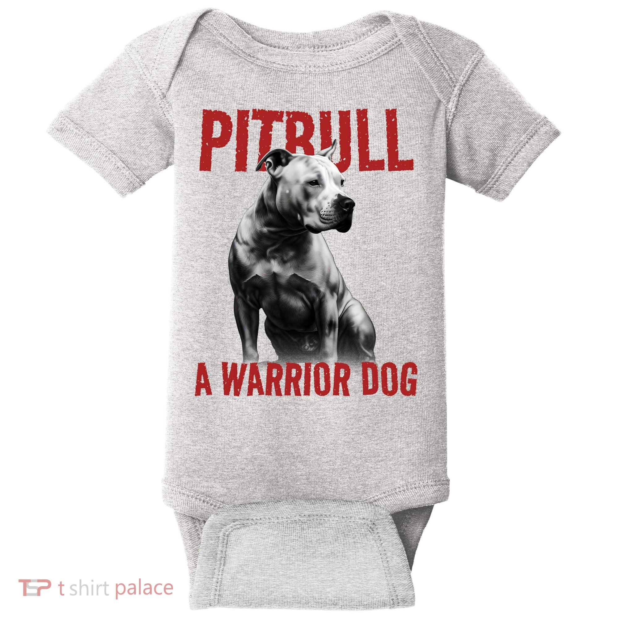 Realistic Pitbull A Warrior Dog Baby Bodysuit