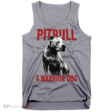 Realistic Pitbull A Warrior Dog Tank Top
