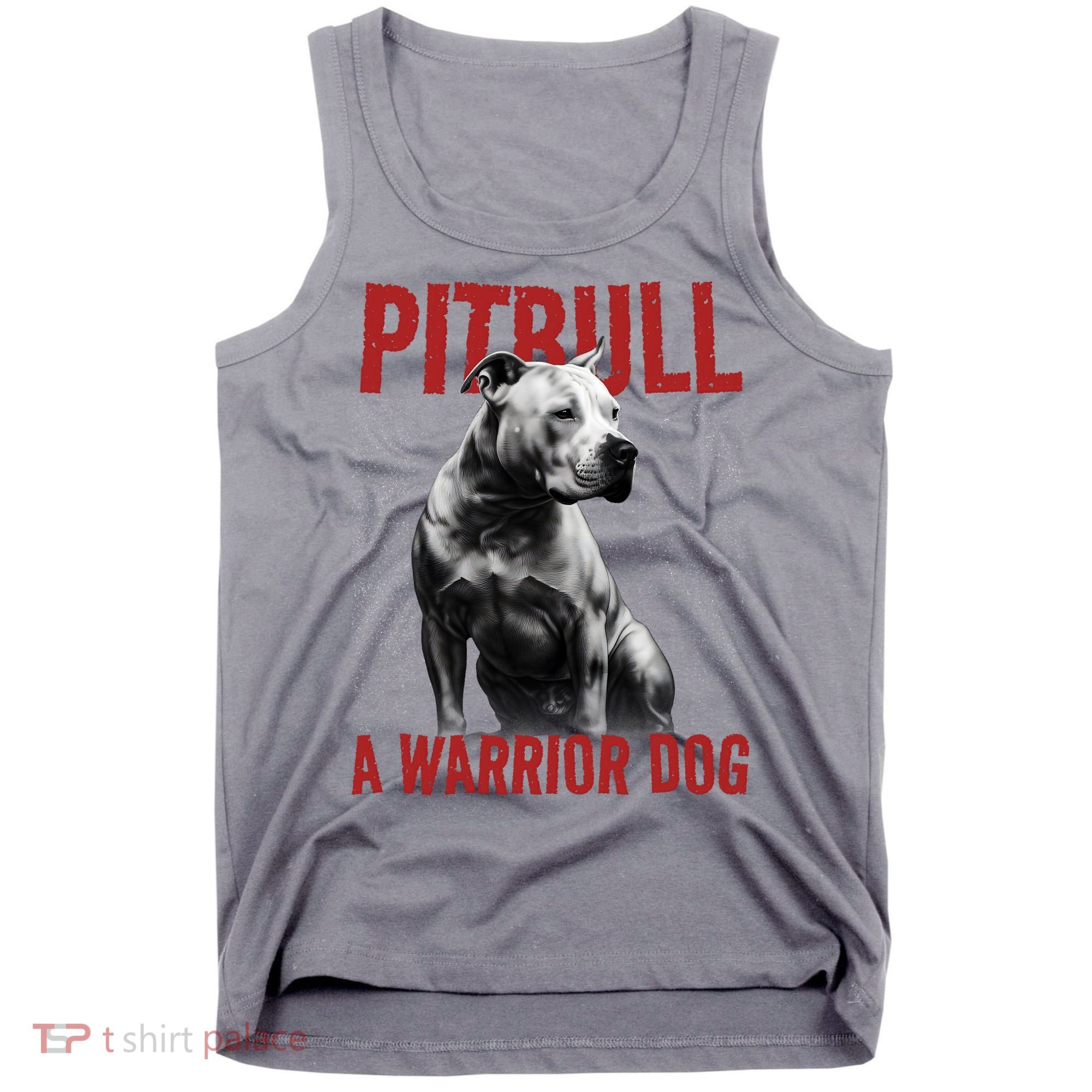 Realistic Pitbull A Warrior Dog Tank Top