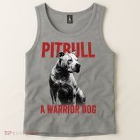 Realistic Pitbull A Warrior Dog Tank Top thumb 2