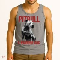Realistic Pitbull A Warrior Dog Tank Top thumb 3