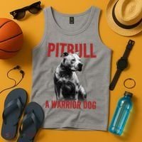Realistic Pitbull A Warrior Dog Tank Top thumb 4
