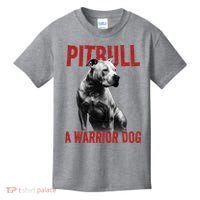 Realistic Pitbull A Warrior Dog Kids T-Shirt thumb 0