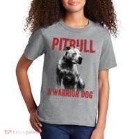Realistic Pitbull A Warrior Dog Kids T-Shirt thumb 2